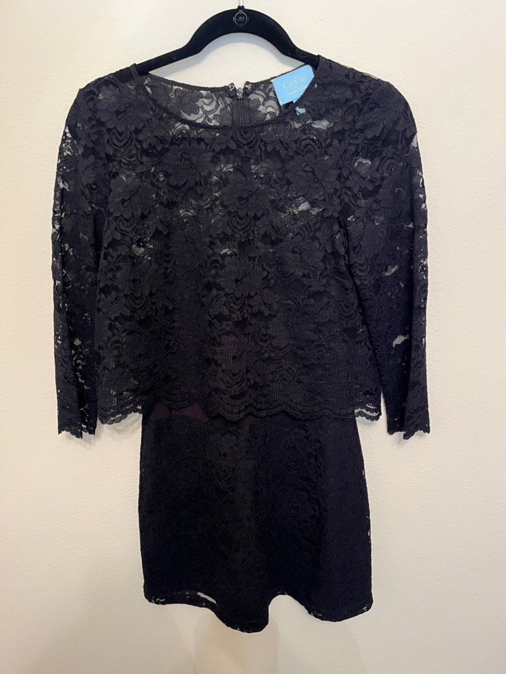 CeCe Black Lace Romper